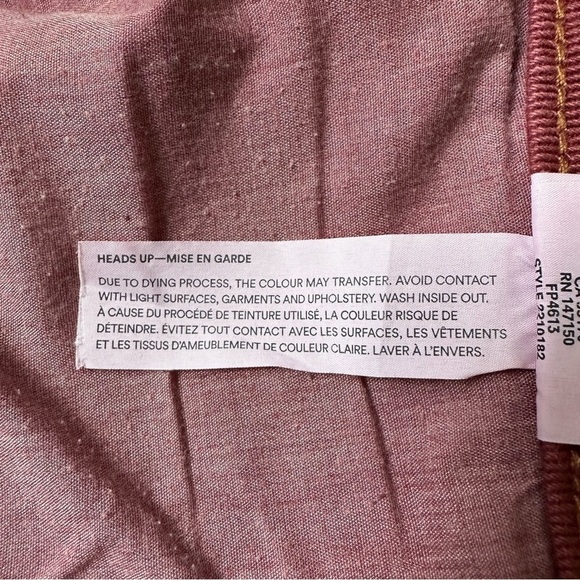 Frank & Oak Jeans Stevie High Rise Tapered Straight Rusty Red - Size 27 - Picture 12 of 16